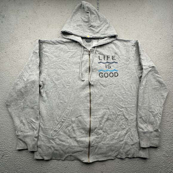 Life is Good Keep Reel Fishing Full Zip Hoodie Sweatshirt Jacket Mens XL Graphic - Picture 8 of 10
